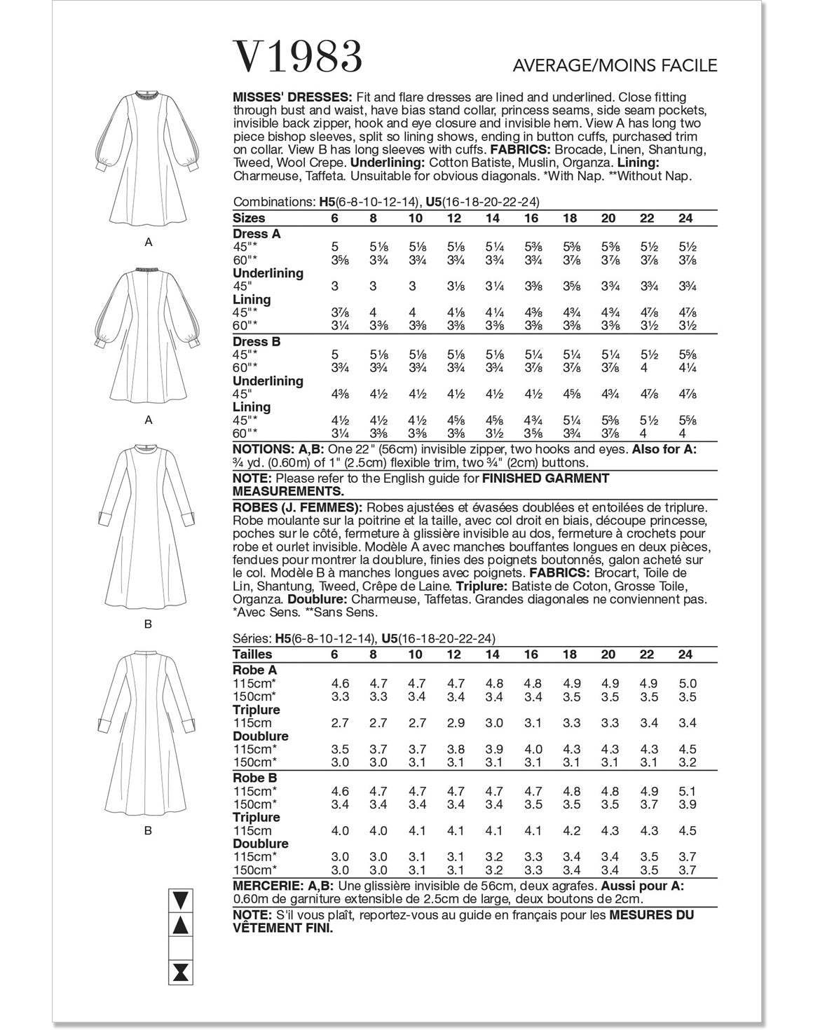 Symønster Vogue Patterns 1983 - Kjole - Dame | Billede 3