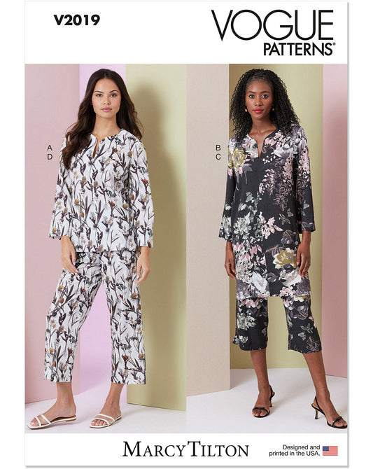 Symønster Vogue Patterns 2019 - Bluse Tunika Bukser Pyjamas - Dame | Billede 3
