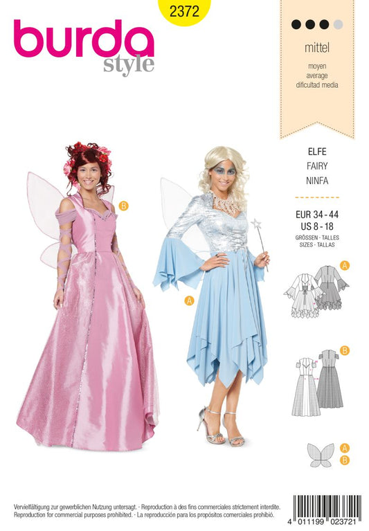 PDF-symønster - Burda 2372 - Kostume - Dame - Karneval | Billede 2