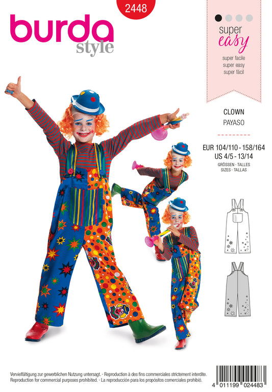 PDF symønster - Burda 2448 -Kostumer - Piger Drenger-Karneval