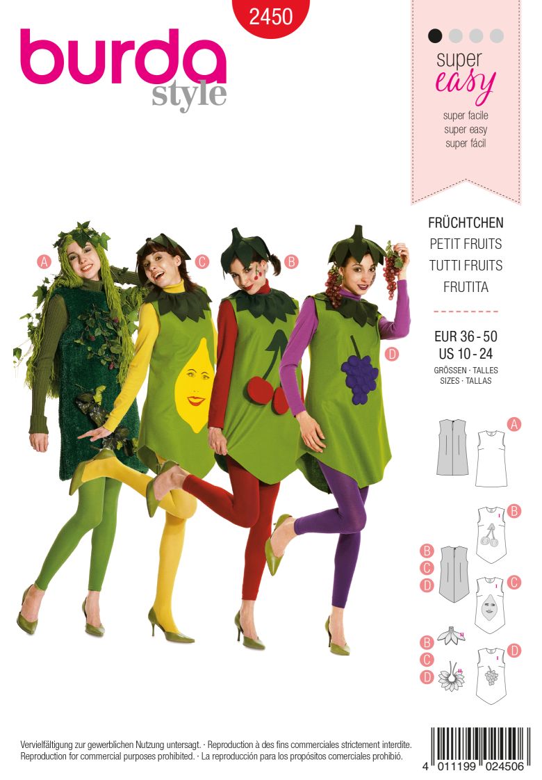 PDF-symønster - Burda 2450 - Kostume - Dame - Karneval | Billede 2