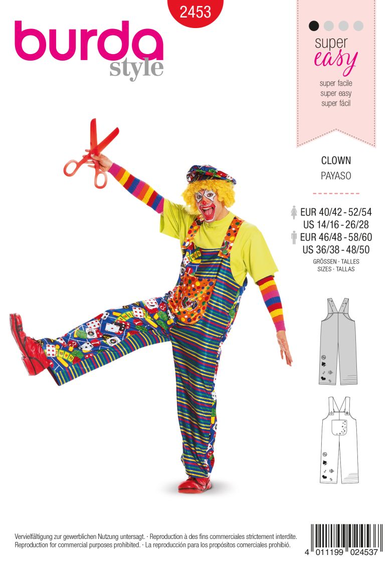 PDF-symønster - Burda 2453 - Kostume - Dame Herre - Karneval | Billede 2