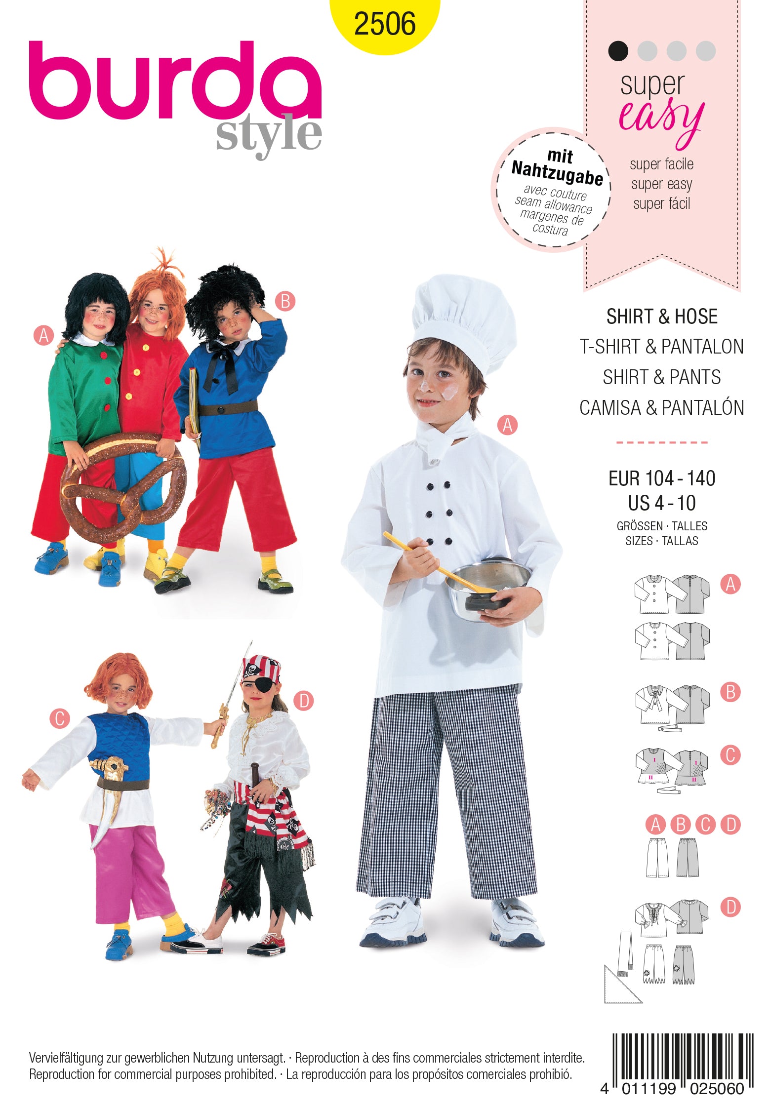 PDF-symønster - Burda 2506 - Kostume - Dreng - Karneval | Billede 5