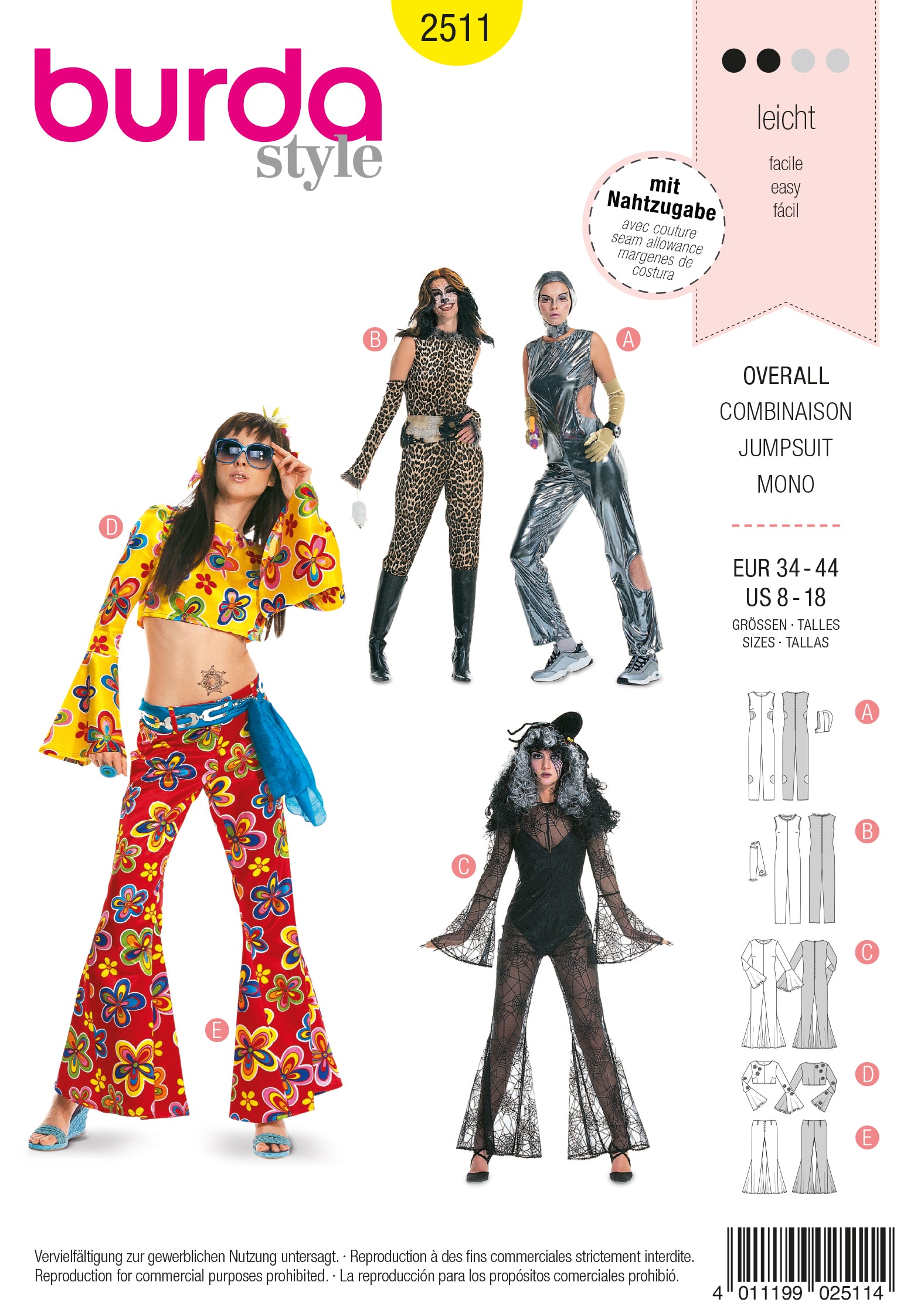 PDF-symønster - Burda 2511 - Kostume - Dame - Karneval | Billede 6