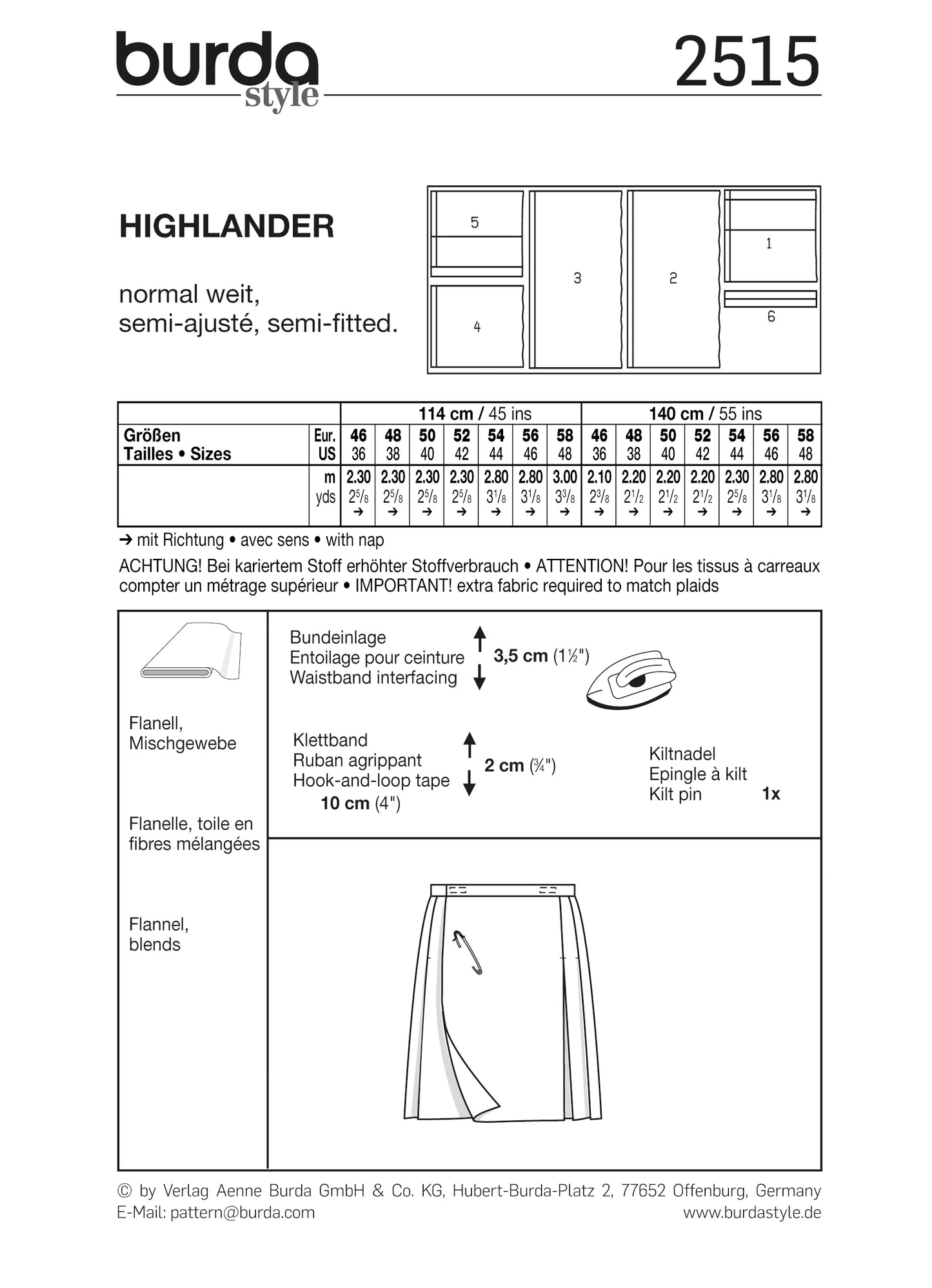 PDF-symønster - Burda 2515 - Kostume - Herre - Karneval | Billede 2