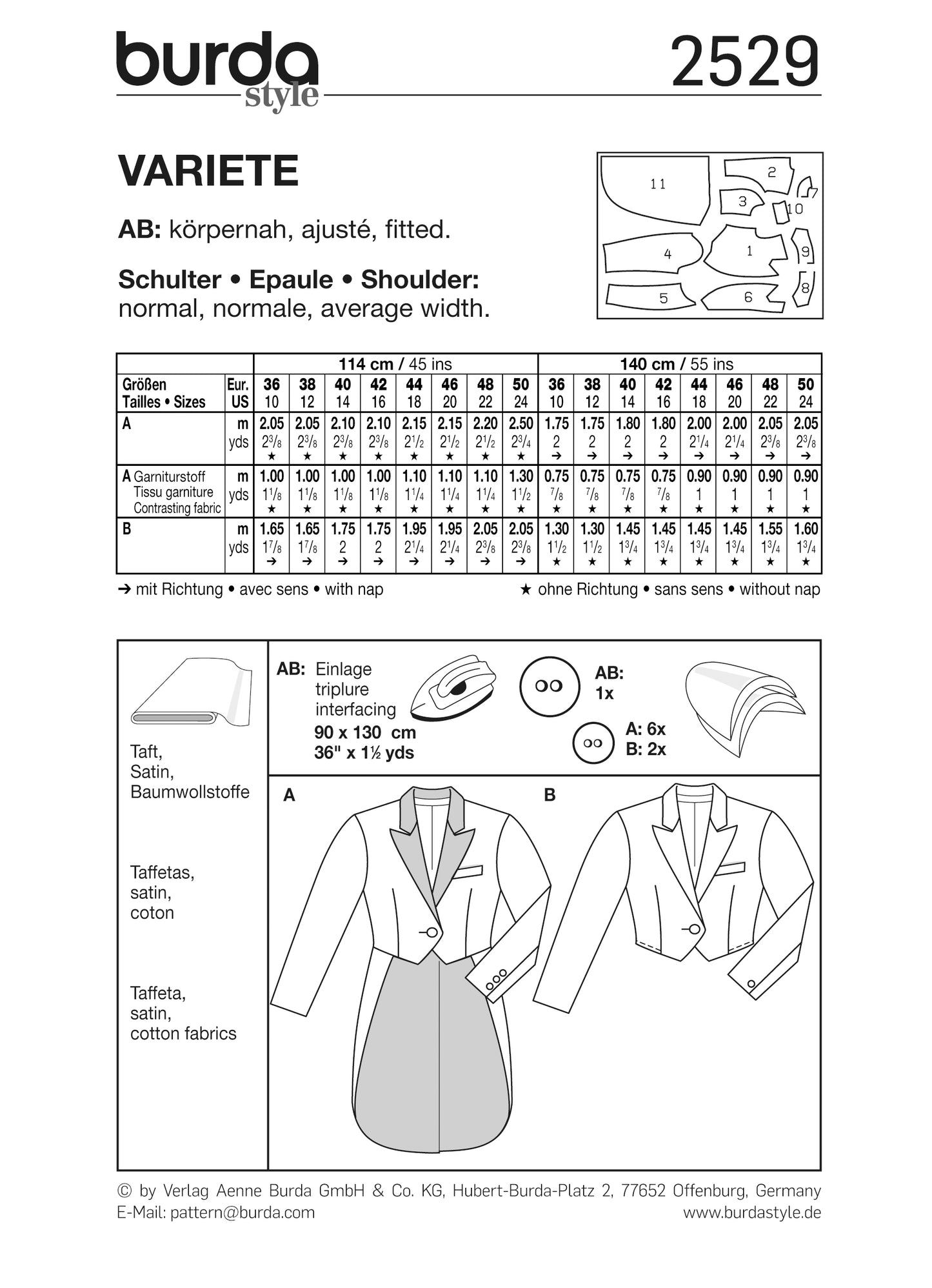 PDF-symønster - Burda 2529 - Kostume - Dame - Karneval | Billede 3