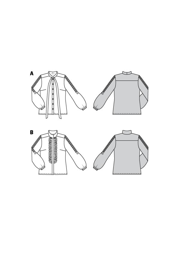 Symønster Burda 5981 - Bluse Skjorte - Dame | Billede 8