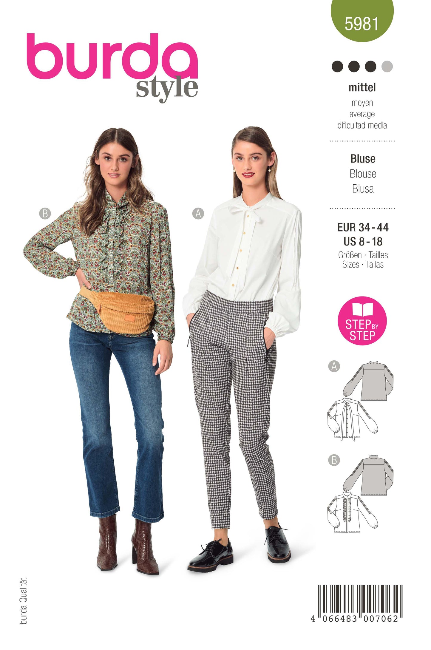 Symønster Burda 5981 - Bluse Skjorte - Dame | Billede 9