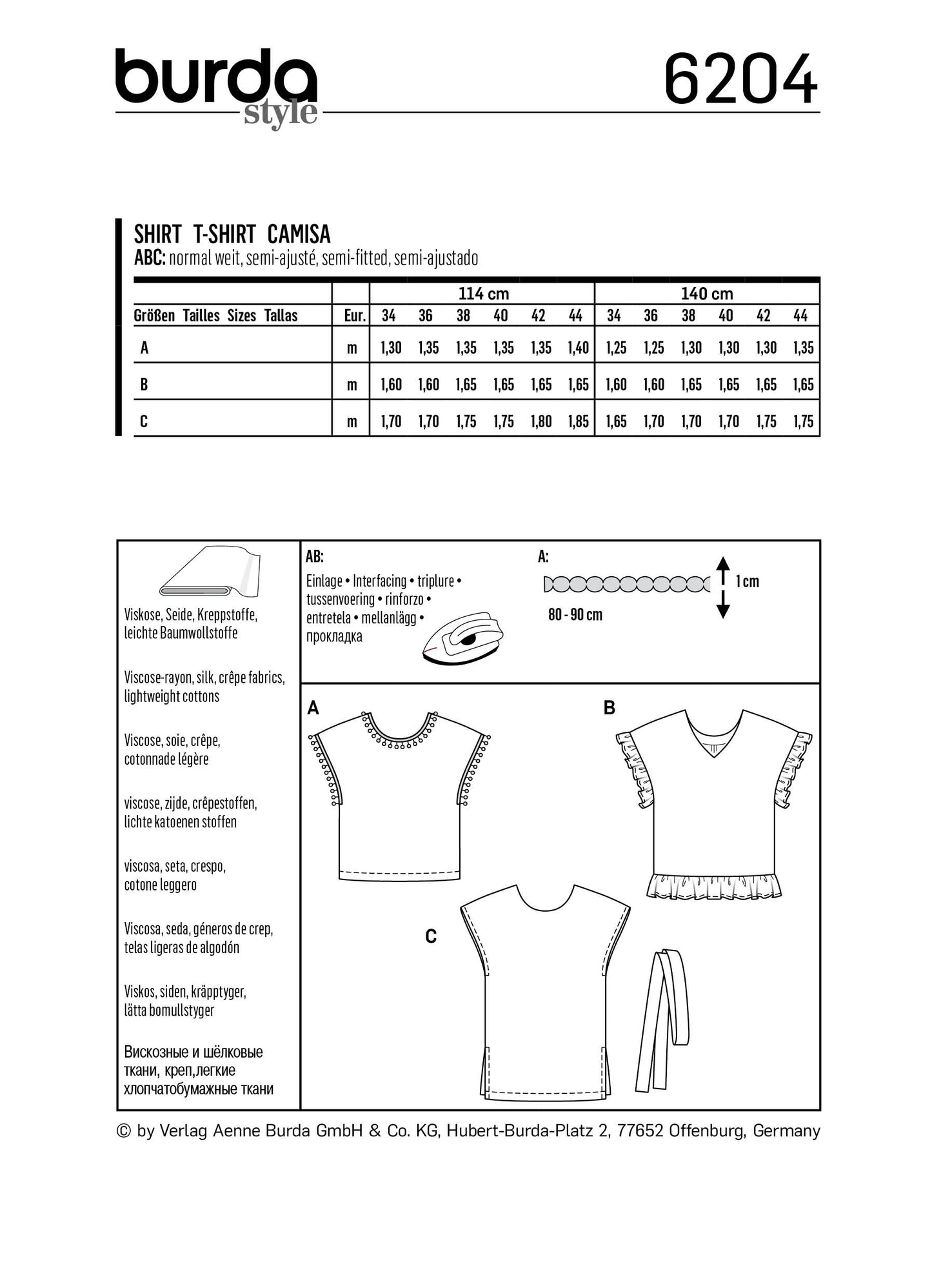 Symønster Burda 6204 - Bluse Skjorte - Dame | Billede 11