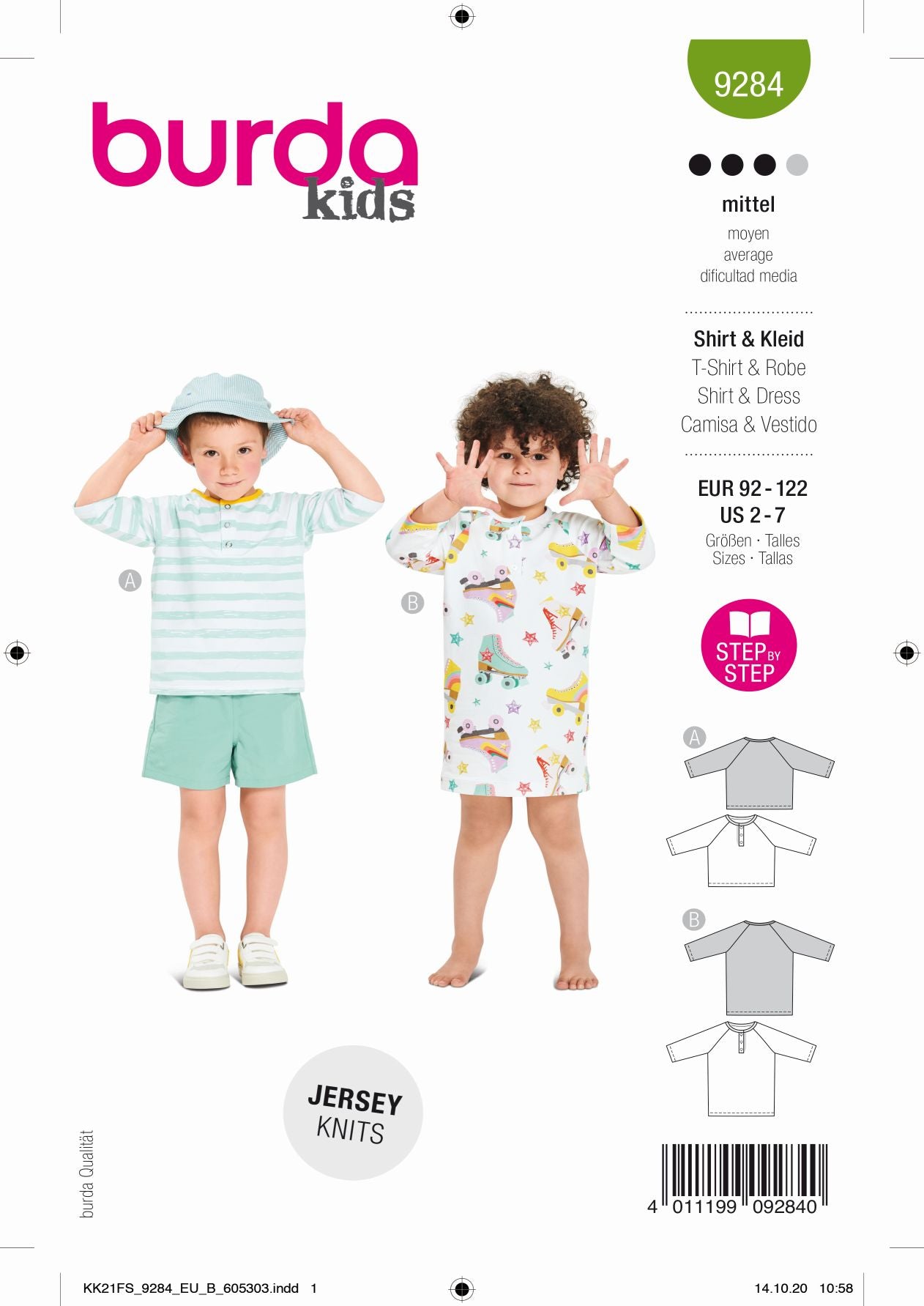 Symønster Burda 9284 - Trøje Pyjamas - Pige Dreng | Billede 7