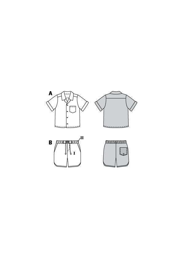 Symønster Burda 9285 - Skjorte Shorts - Dreng | Billede 8