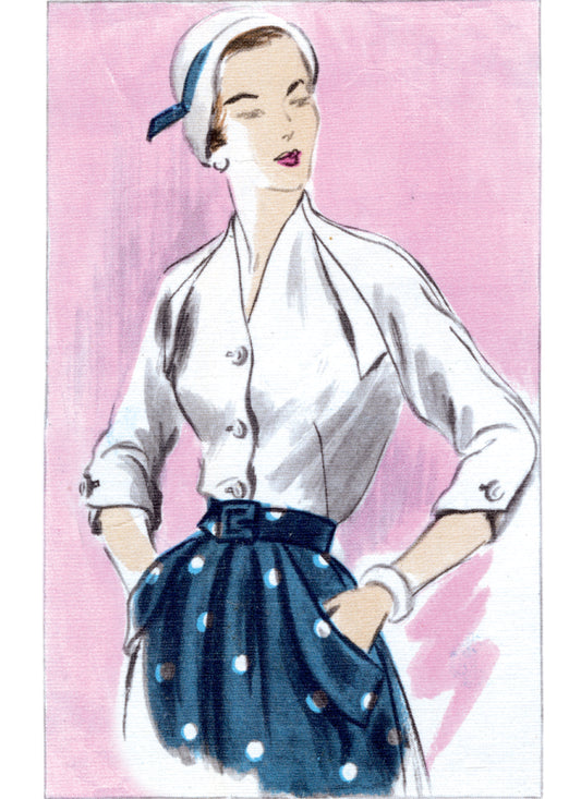 Symønster Vogue Patterns 1863 - Bluse Nederdel Vintage - Dame | Billede 2