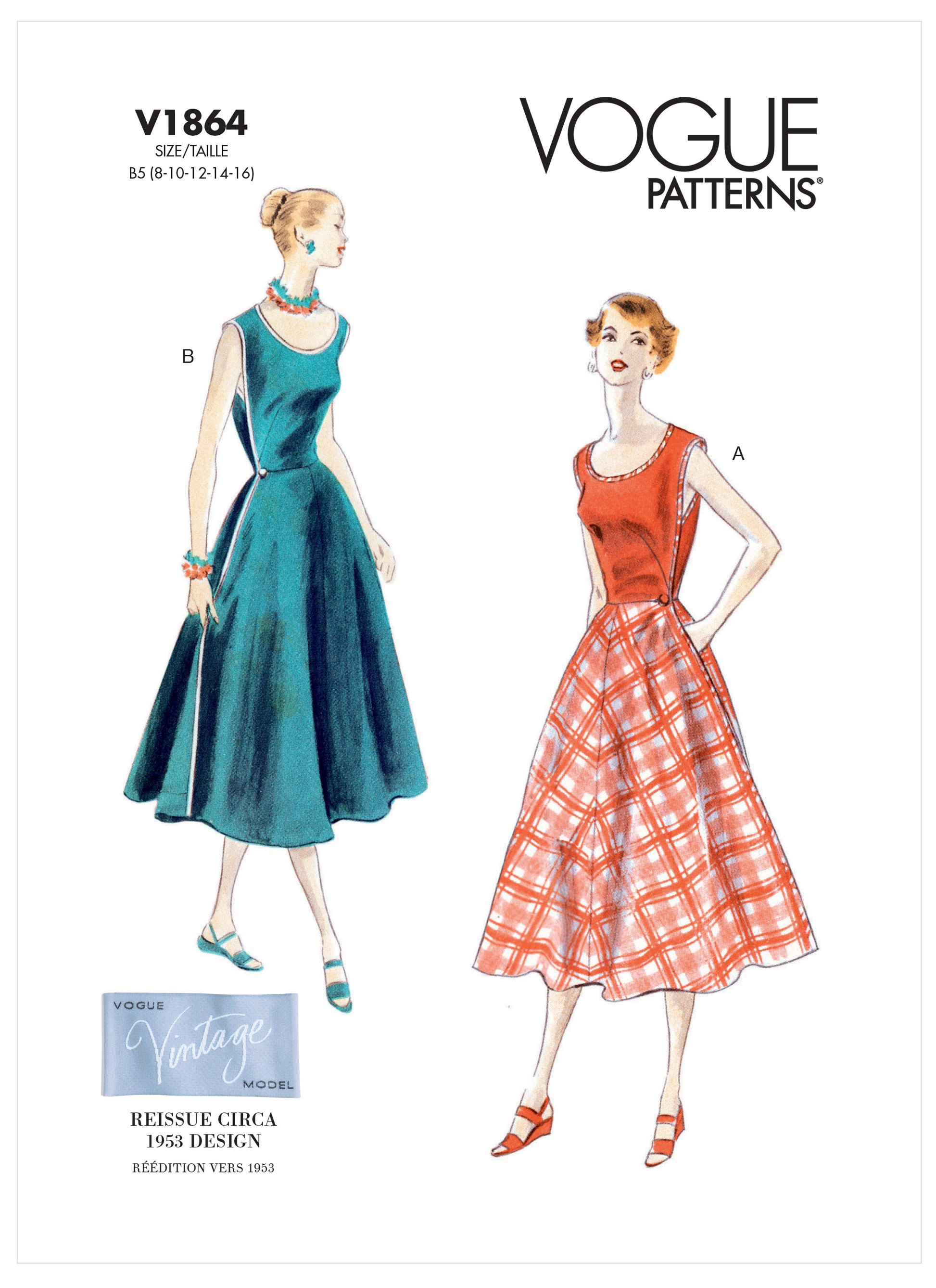 Symønster Vogue Patterns 1864 - Kjole Vintage - Dame | Billede 3