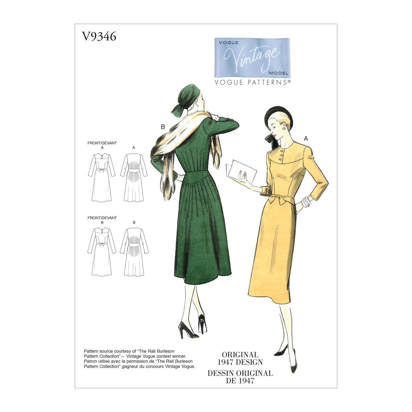 Vogue Patterns 9346 -Vintage - Dame