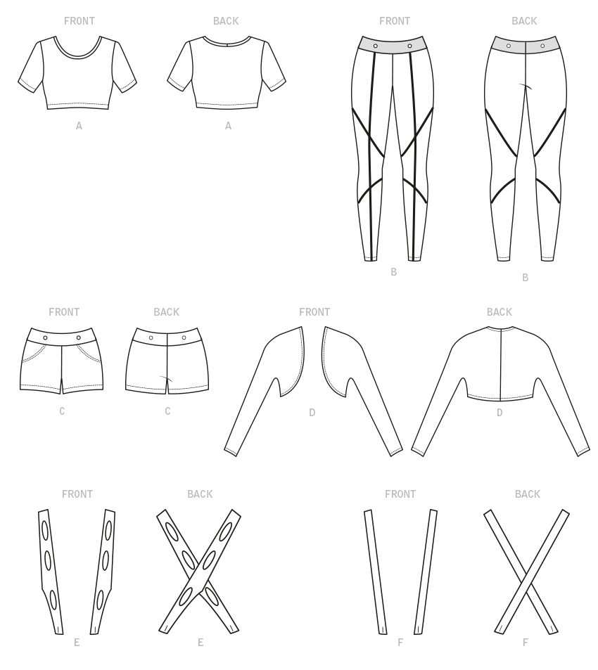 Symønster McCall´s 8129 - Top Kostume Bukser Shorts - Dame - Karneval | Billede 5