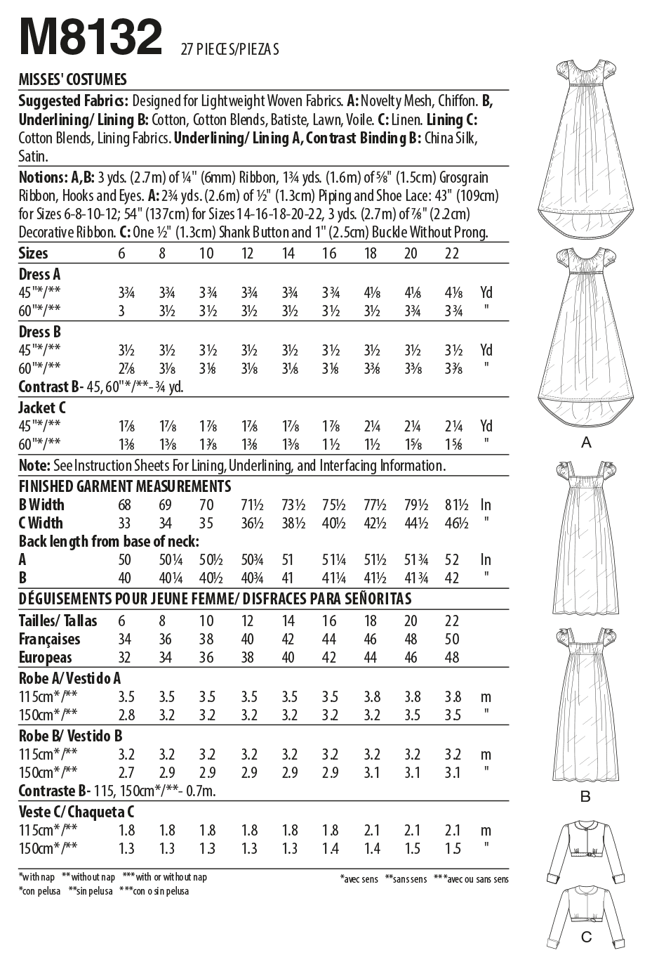 Symønster McCall´s 8132 - Historisk kostume - Dame | Billede 4