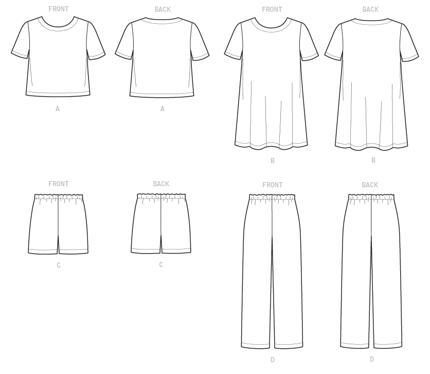 Symønster McCall´s 8160 - Kjole Top Bukser Shorts - Dame - Idræt | Billede 4