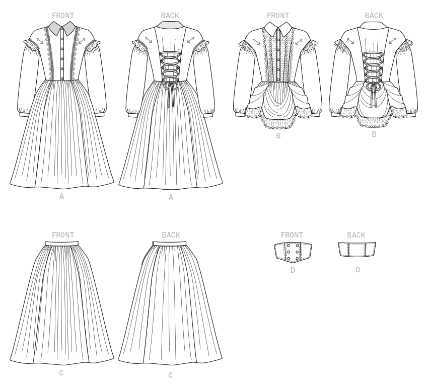 Symønster McCall´s 8184 - Kostume Historisk kostume - Dame - Karneval | Billede 6