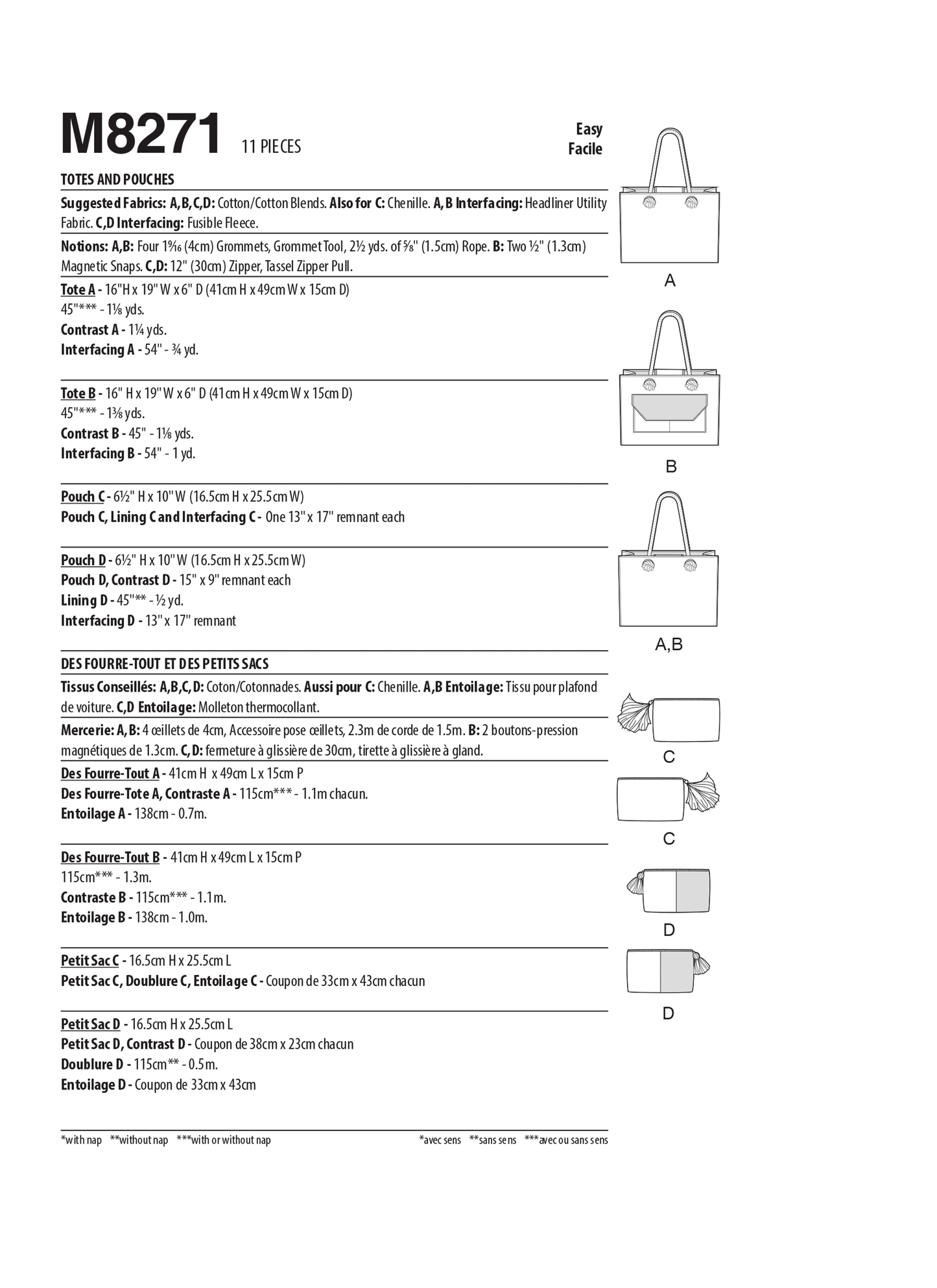 Symønster McCall´s 8271 - Taske | Billede 5