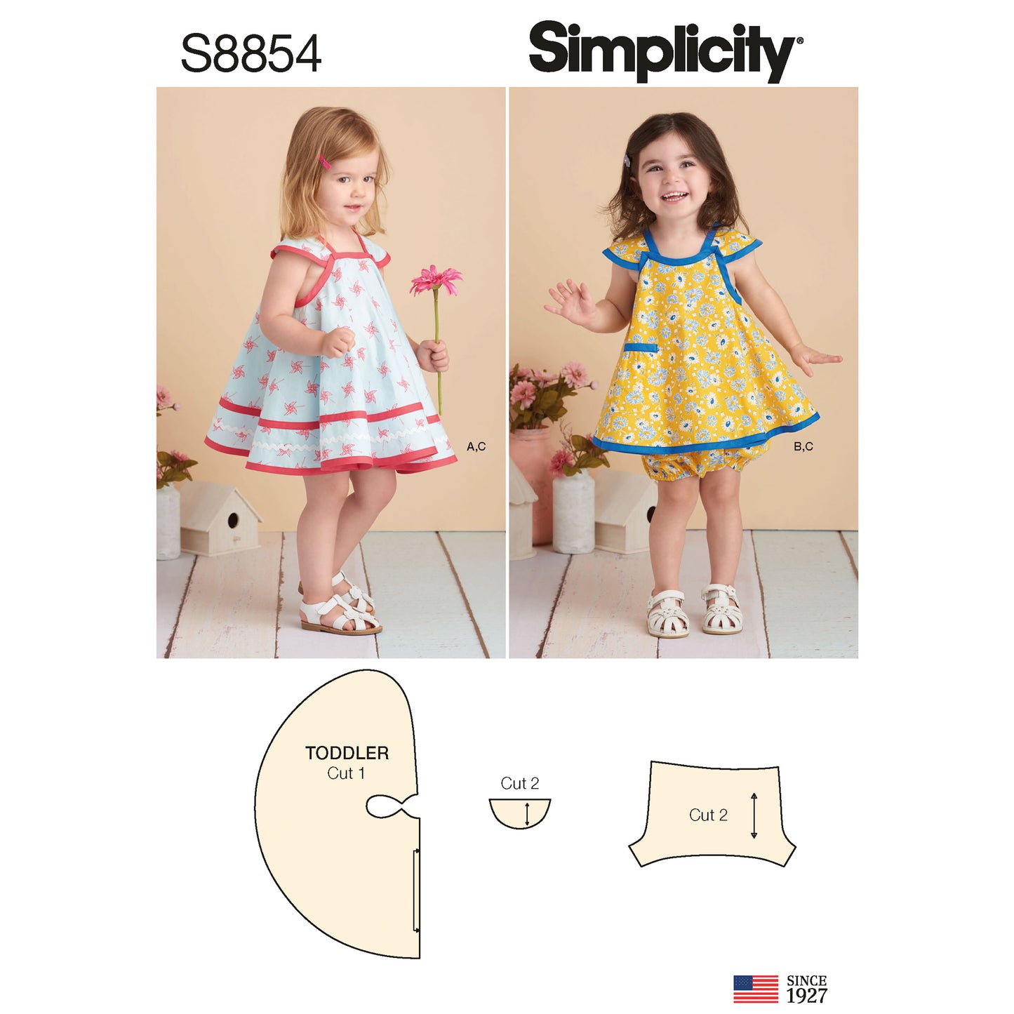 Symønster Simplicity 8854 - Kjole - Baby | Billede 5