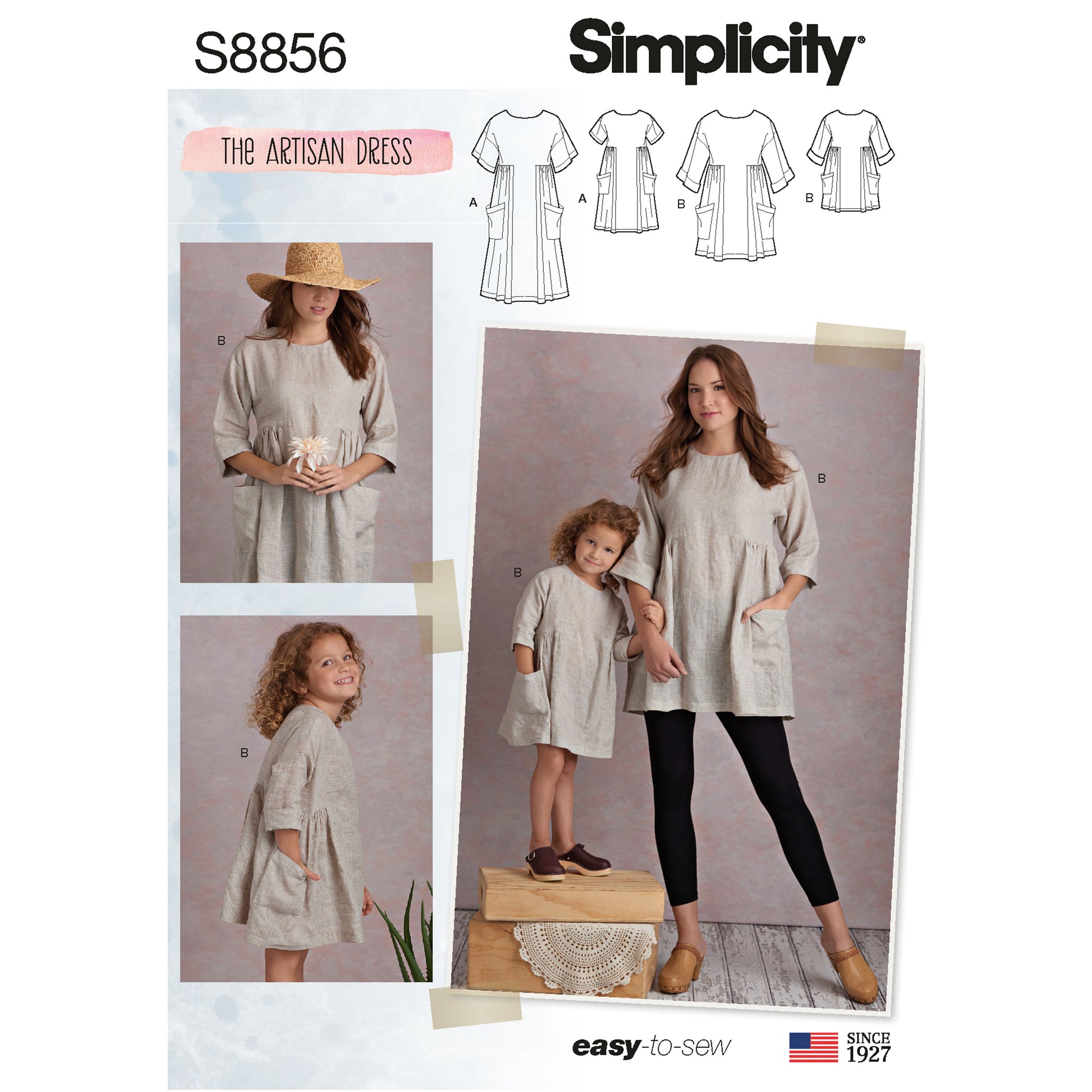 Symønster Simplicity 8856 - Kjole Tunika - Baby - Dukketøj | Billede 5