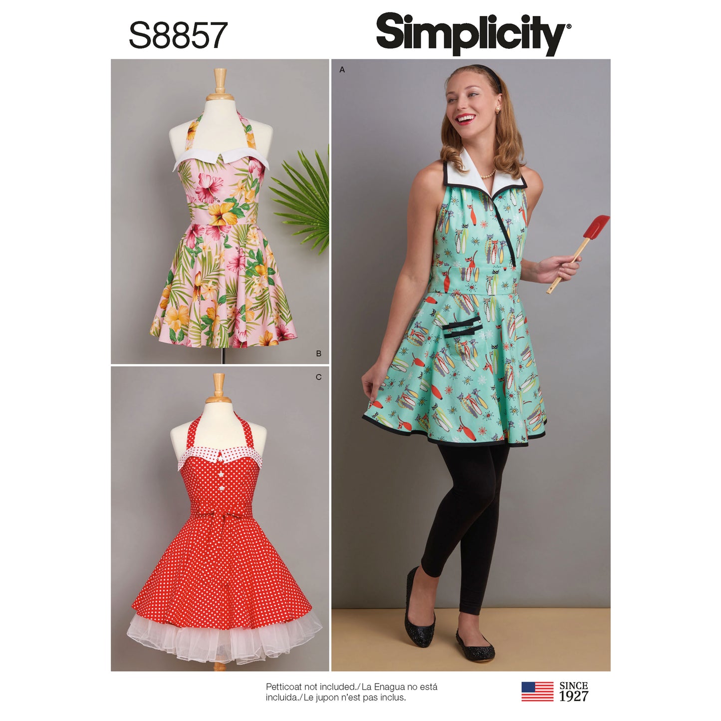 Symønster Simplicity 8857 - Vintage Forklæde - Dame | Billede 4