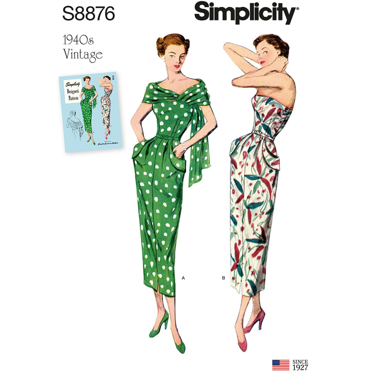 Symønster Simplicity 8876 - Kjole Vintage - Dame | Billede 5