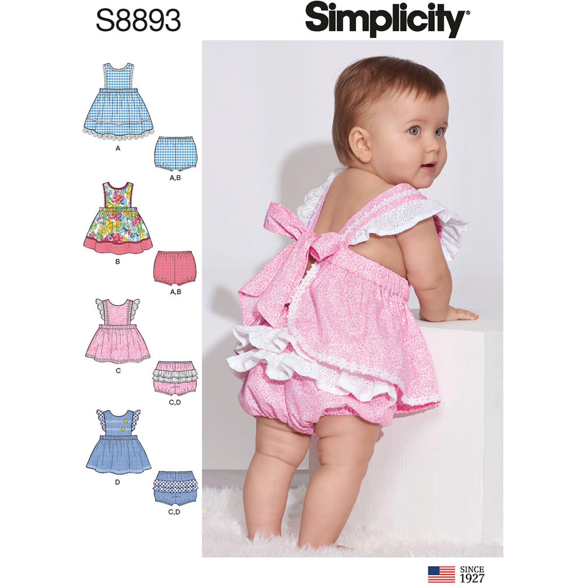 Symønster Simplicity 8893 - Kjole - Baby | Billede 4