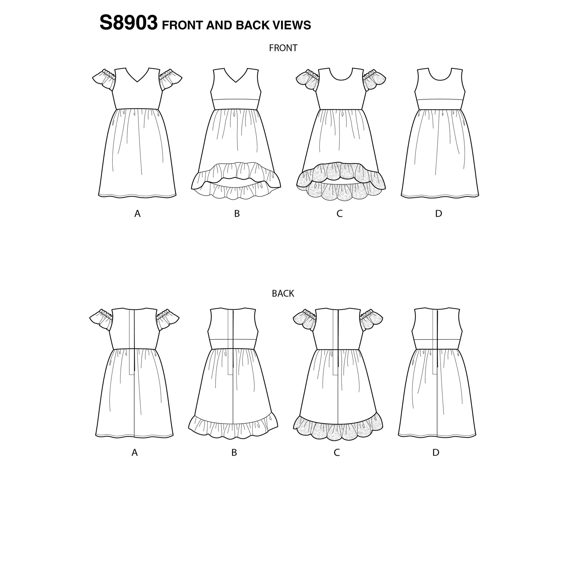Symønster Simplicity 8903 - Kjole - Dame - Dukketøj | Billede 6