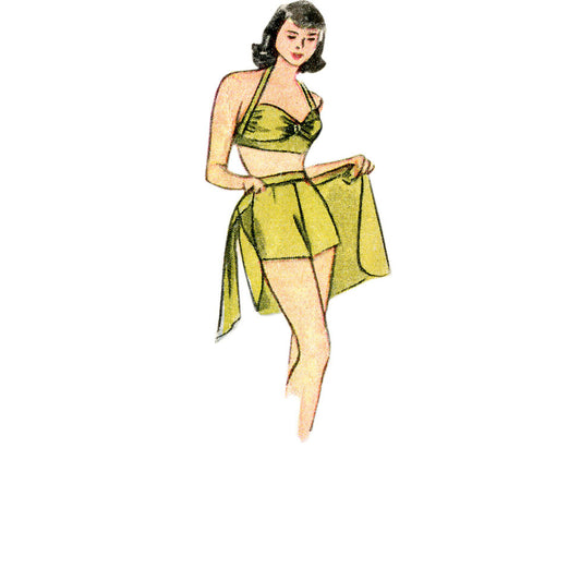Symønster Simplicity 8932 - Frakke Badetøj Top Nederdel Vintage Shorts - Dame - Svømme | Billede 2