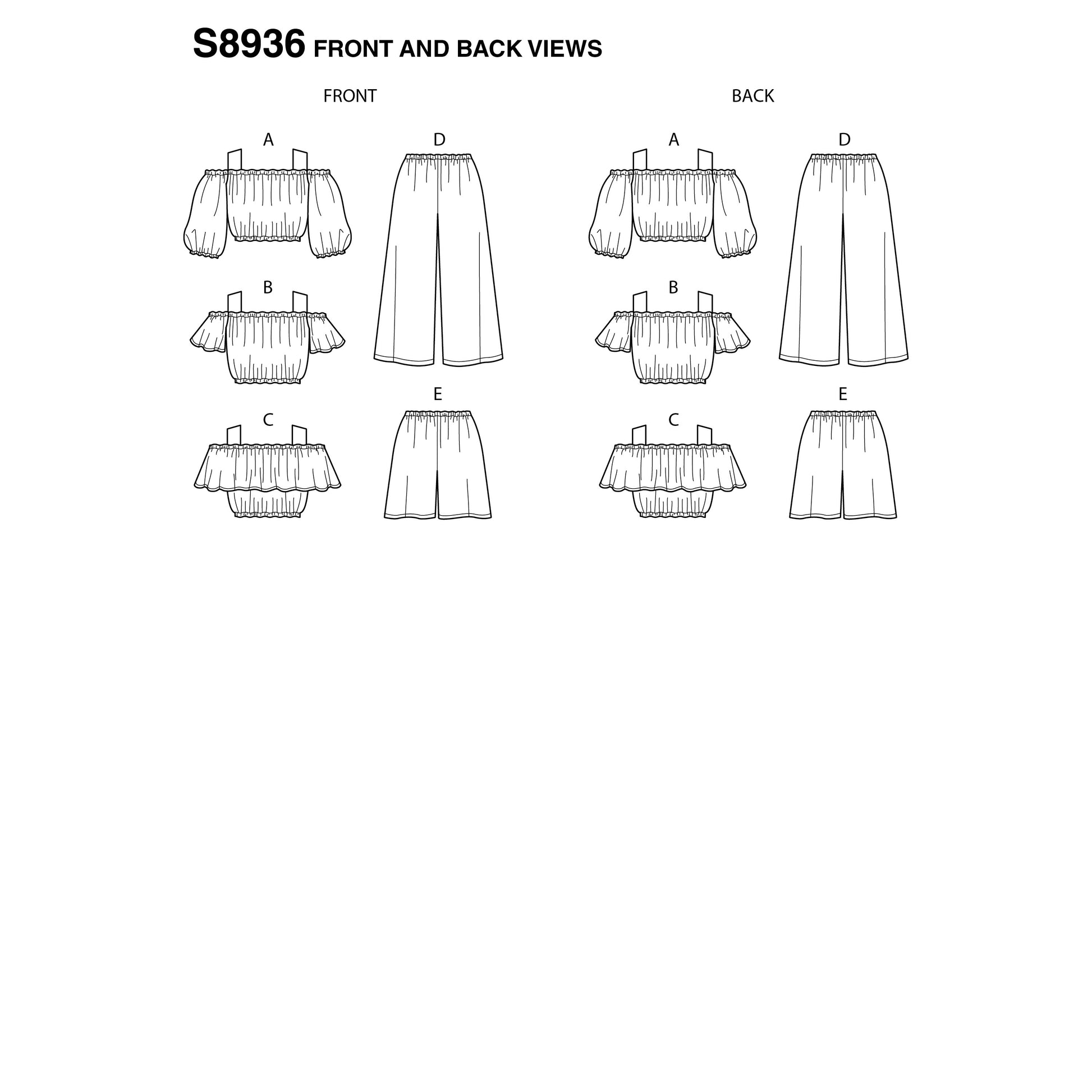Symønster Simplicity 8936 - Top Bukser Shorts - Pige | Billede 8