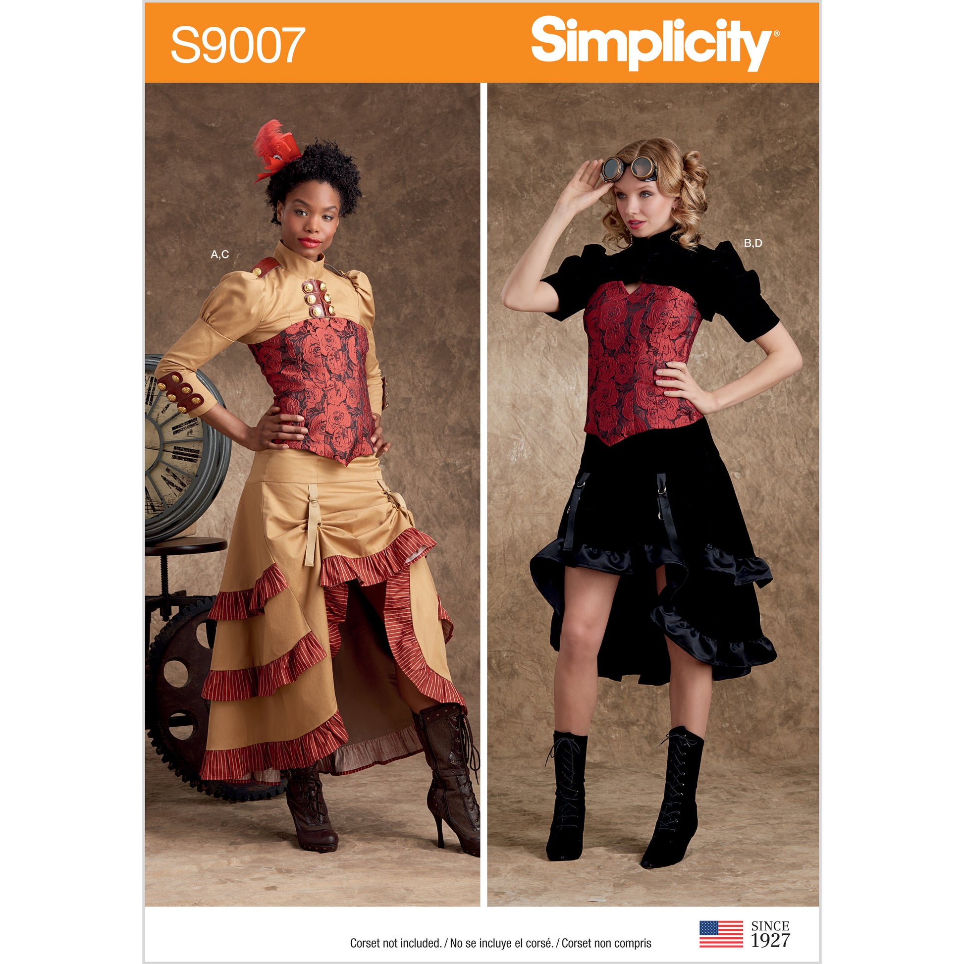 Symønster Simplicity 9007 - Jakke Kostume Nederdel - Dame - Karneval | Billede 8