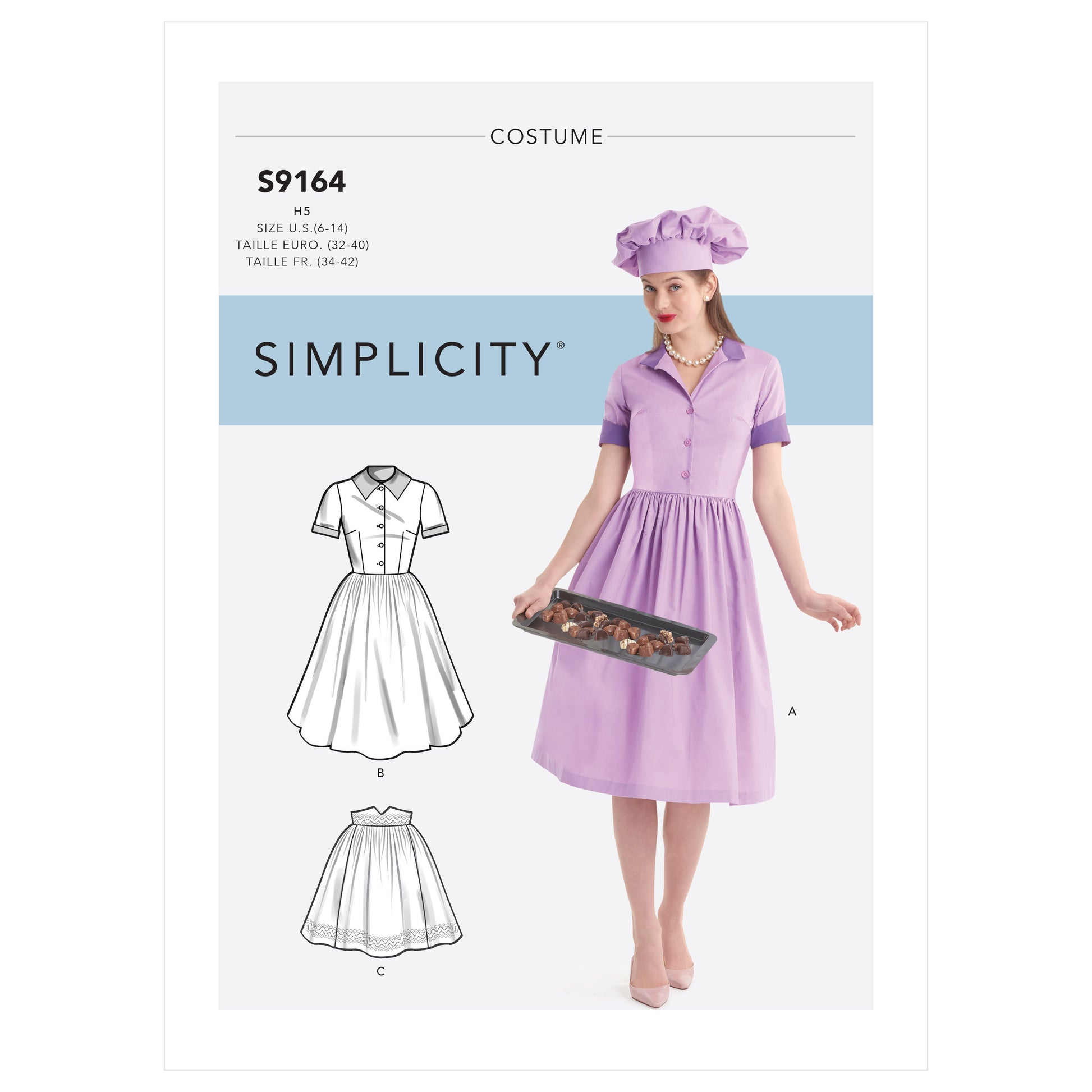 Symønster Simplicity 9164 - Kjole Kostume Forklæde - Dame - Karneval | Billede 4
