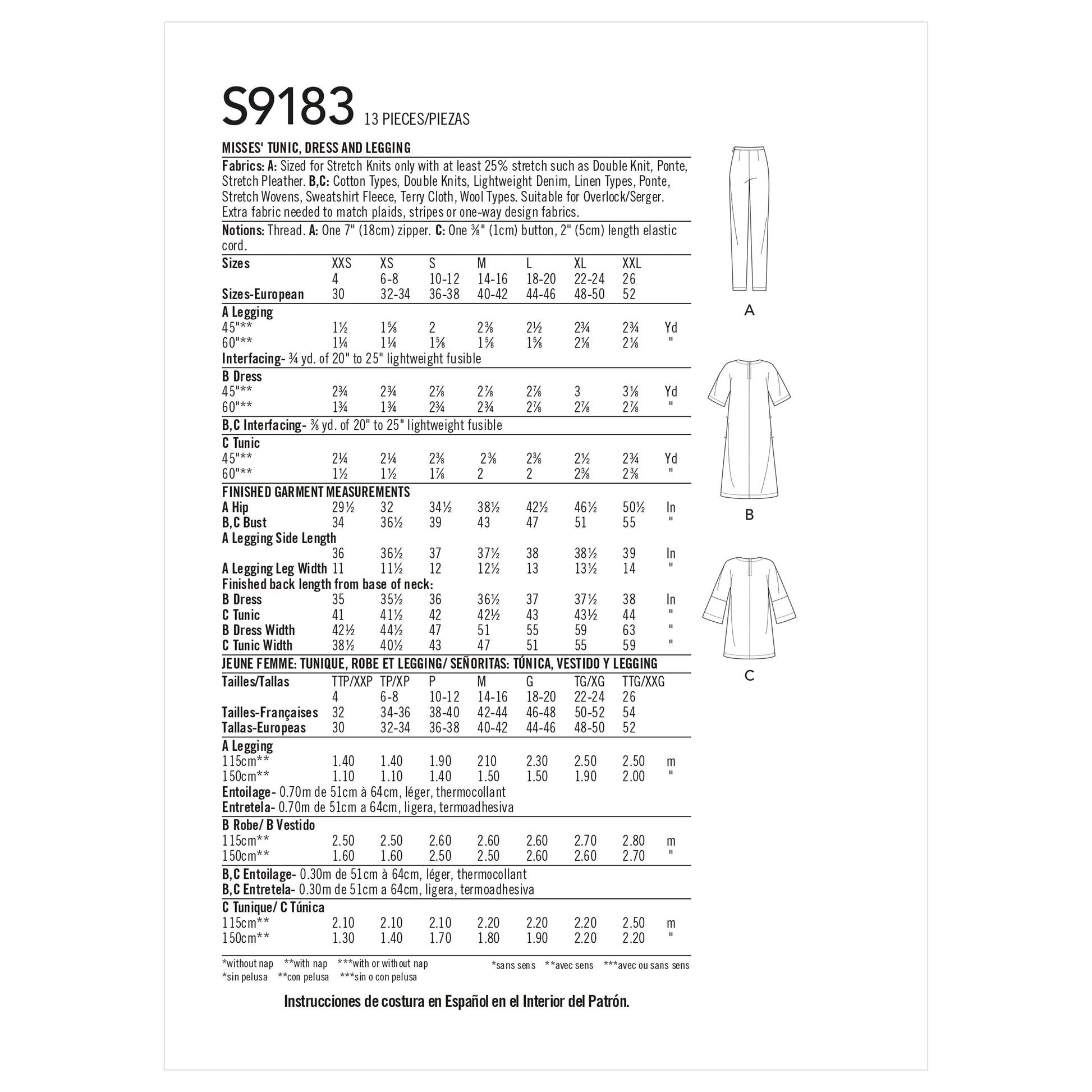 Symønster Simplicity 9183 - Kjole Top Tunika - Dame | Billede 5