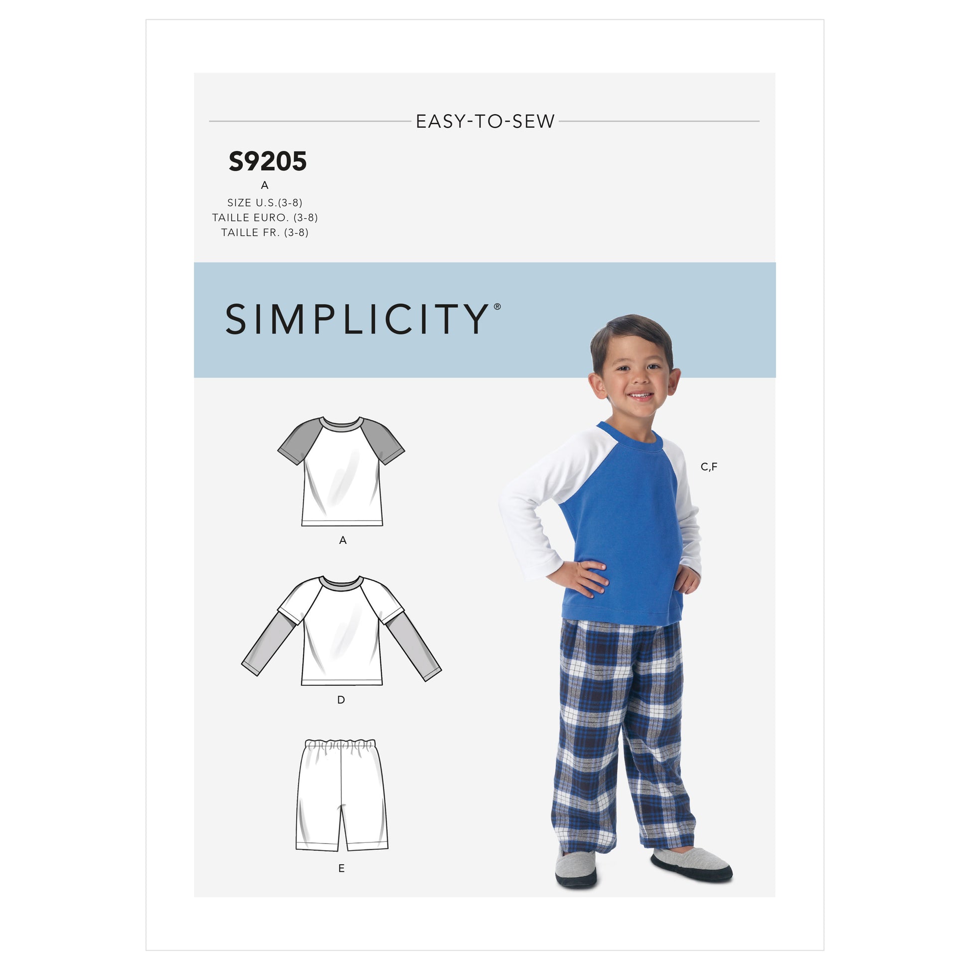 Symønster Simplicity 9205 - Pyjamas - Dreng | Billede 1