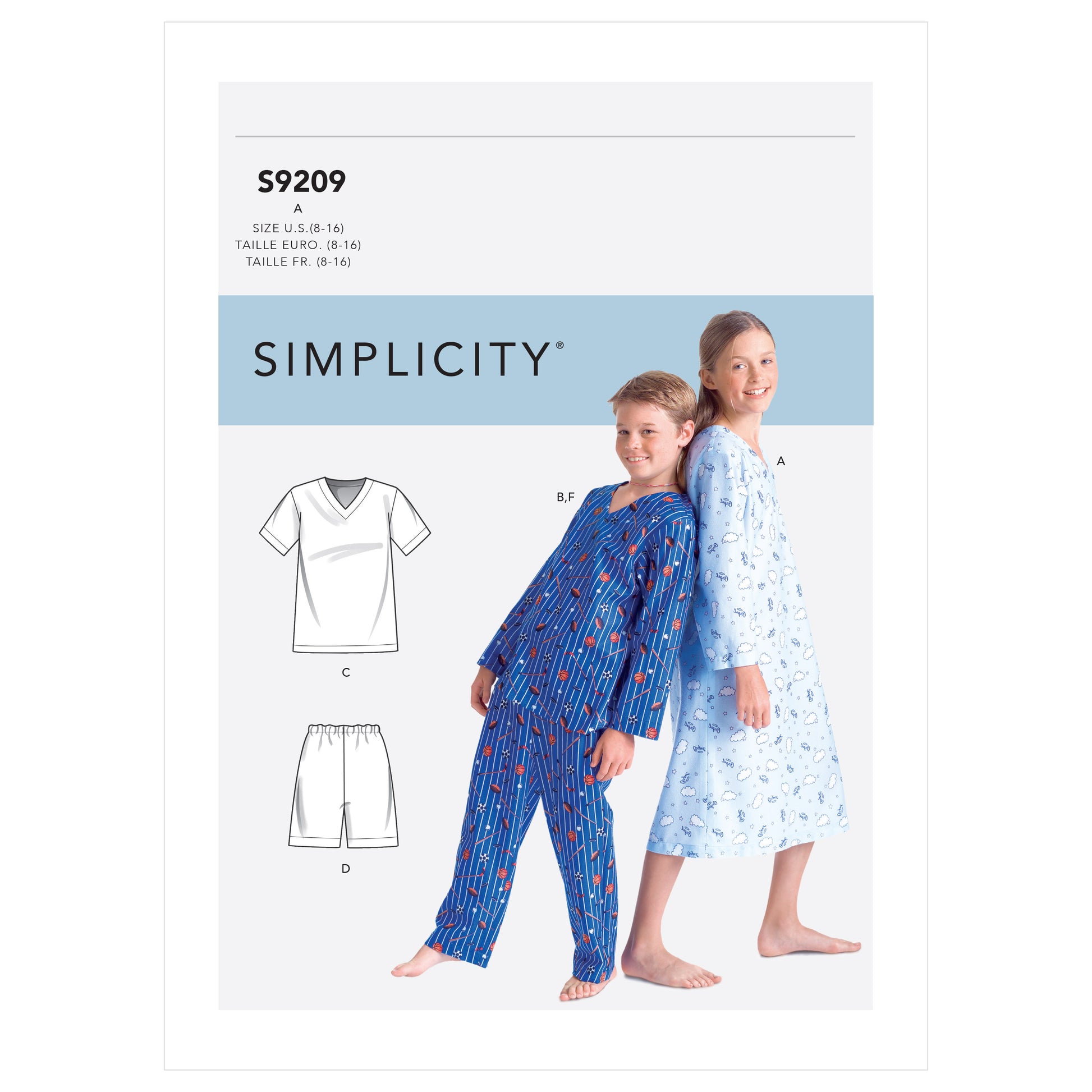 Symønster Simplicity 9209 - Pyjamas - Pige Dreng | Billede 2
