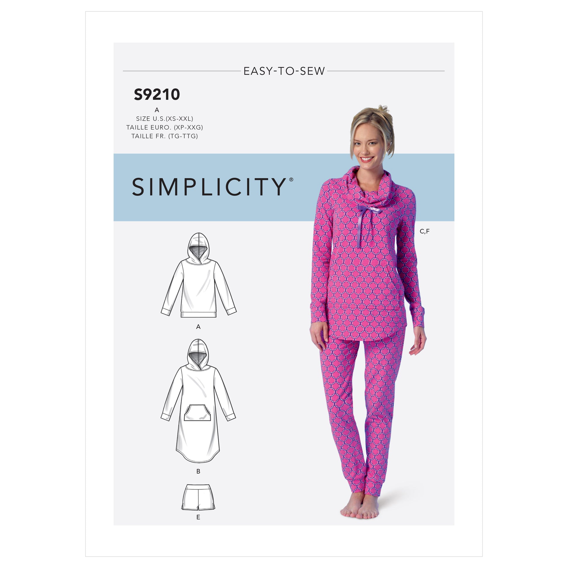 mental Oh udvikle Symønster Simplicity 9210 - Hjemmesko Pyjamas - Dame | Køb online hos  toppatterns.dk