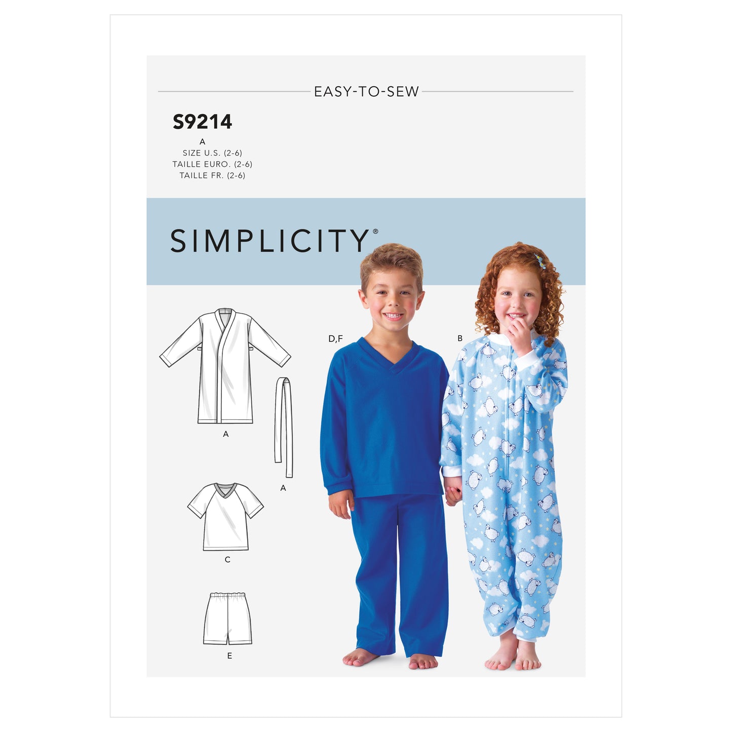 Symønster Simplicity 9214 - Pyjamas - Pige Dreng | Billede 3