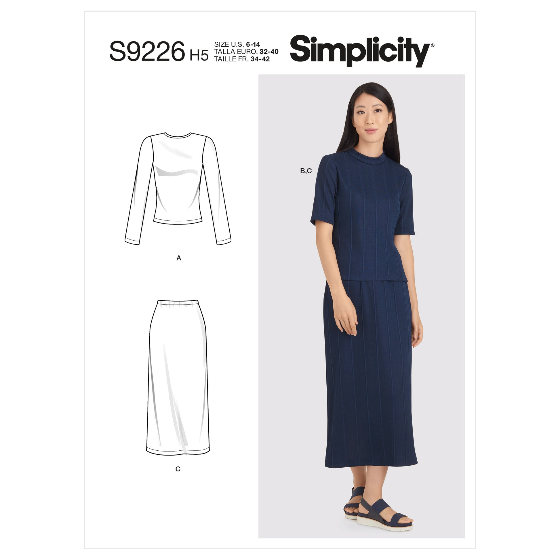Symønster Simplicity 9226 - Top Nederdel - Dame | Billede 3