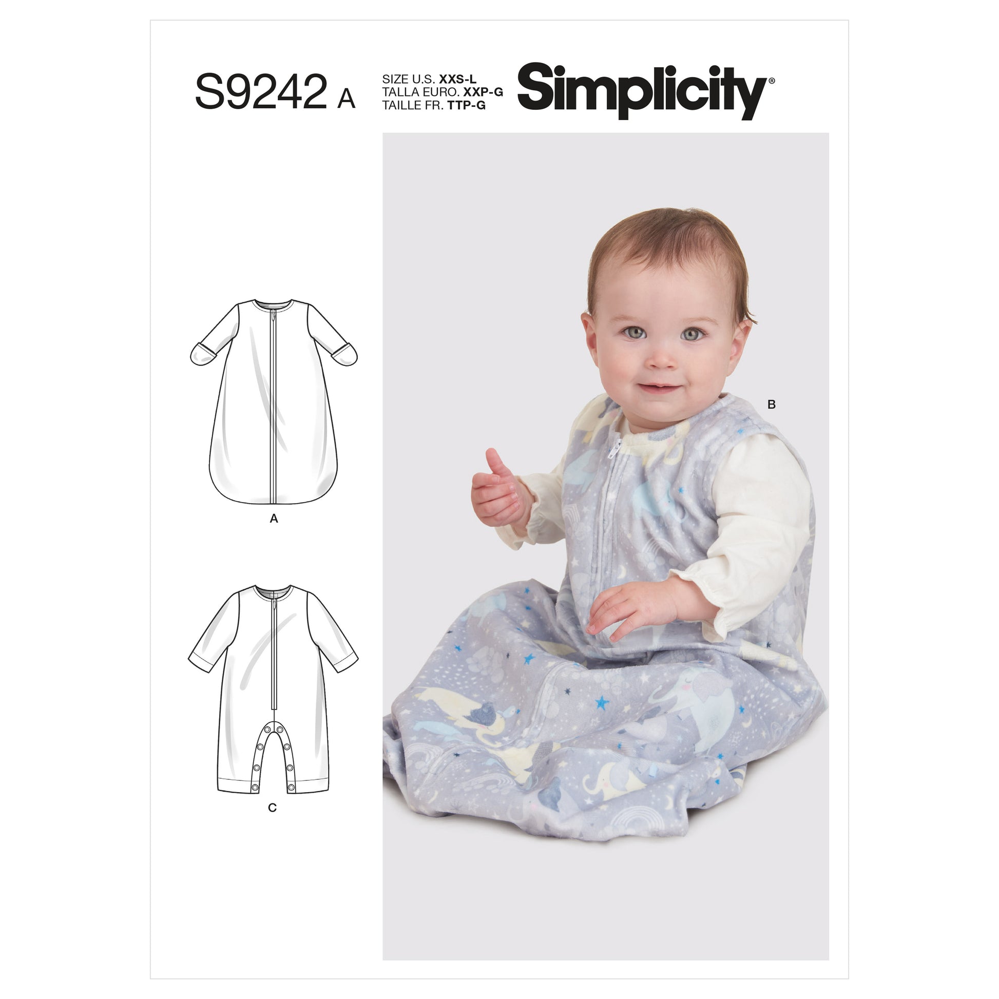 Symønster Simplicity 9242 - Buksedragt - Baby | Billede 2