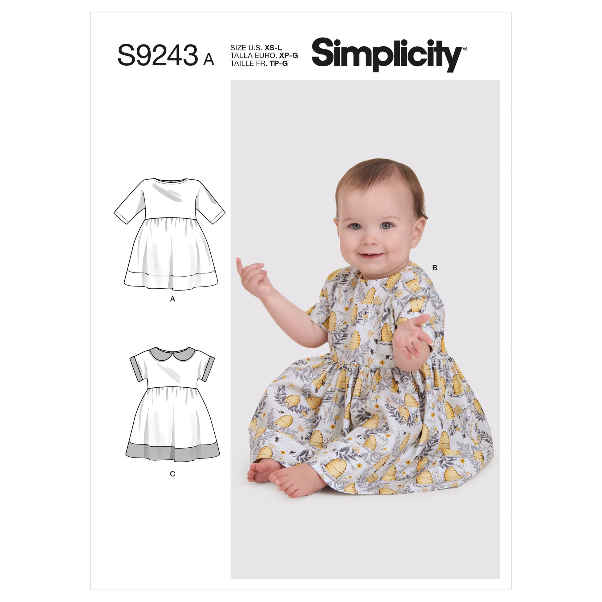 Symønster Simplicity 9243 - Kjole - Baby | Billede 2