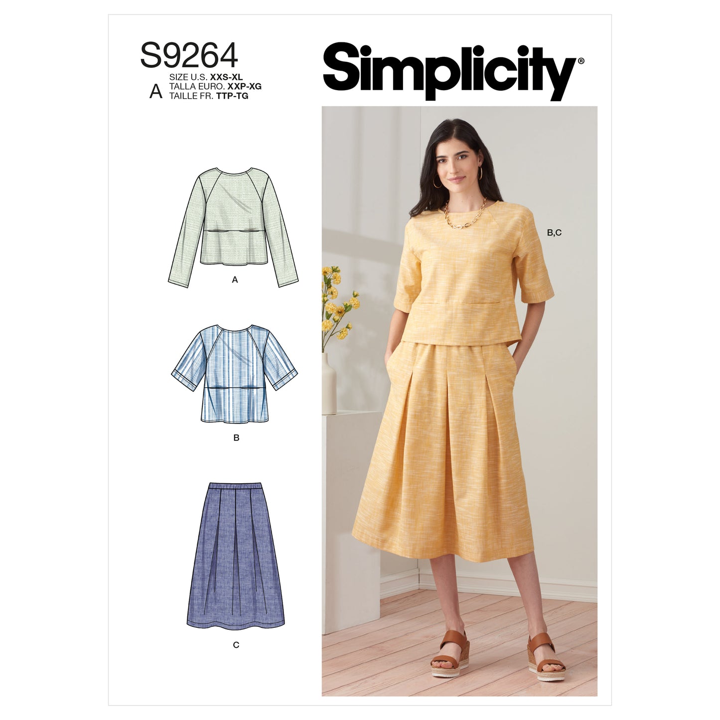 Symønster Simplicity 9264 - Top Nederdel - Dame | Billede 6