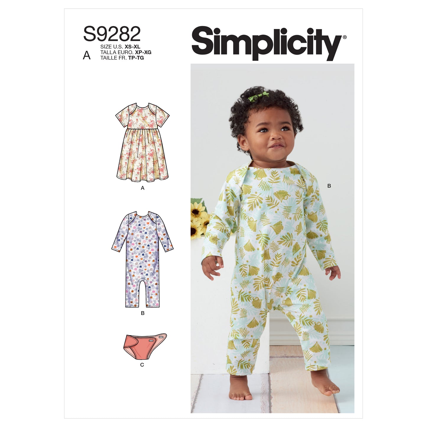 Symønster Simplicity 9282 - Kjole Buksedragt - Baby | Billede 6