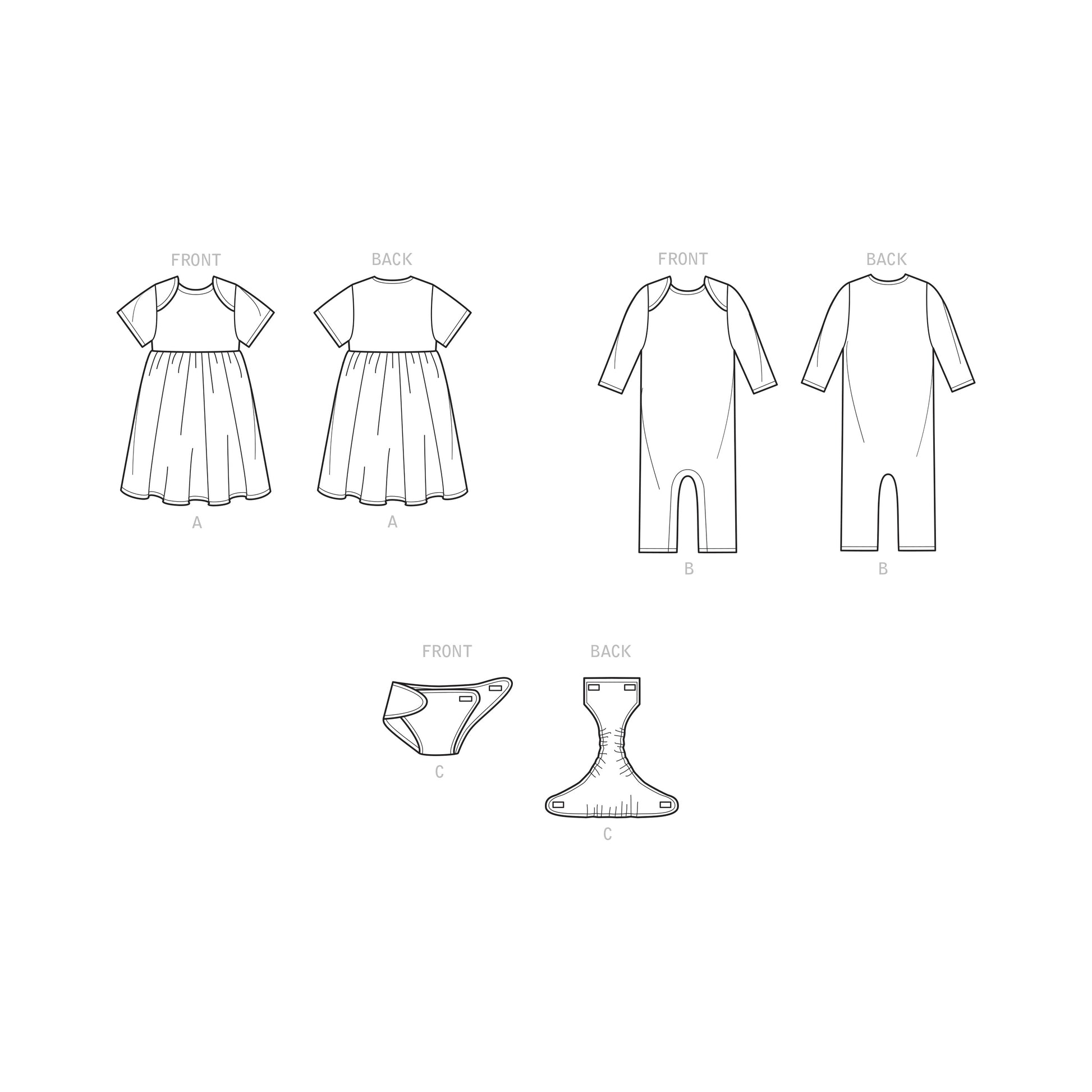 Symønster Simplicity 9282 - Kjole Buksedragt - Baby | Billede 8