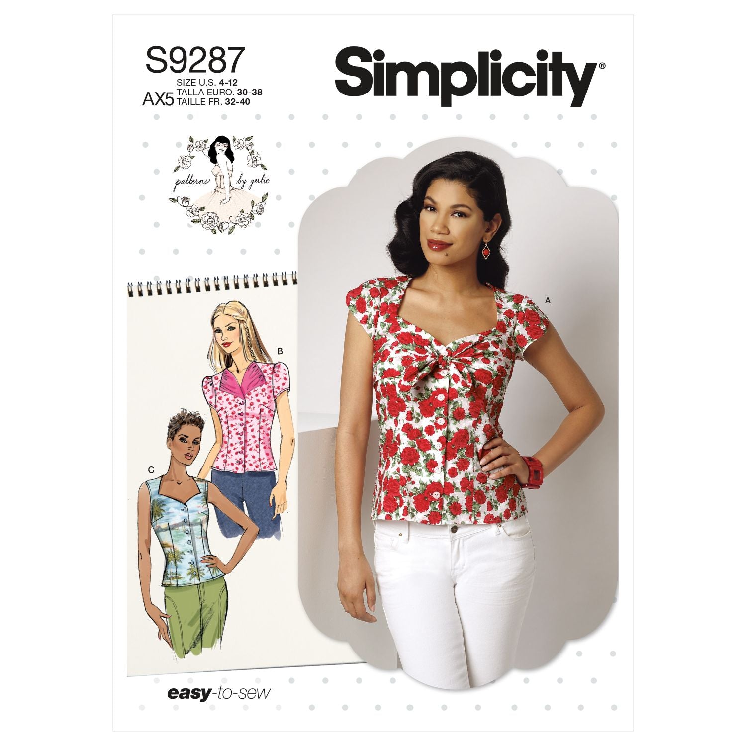 Symønster Simplicity 9287 - Top Vintage - Dame | Billede 2