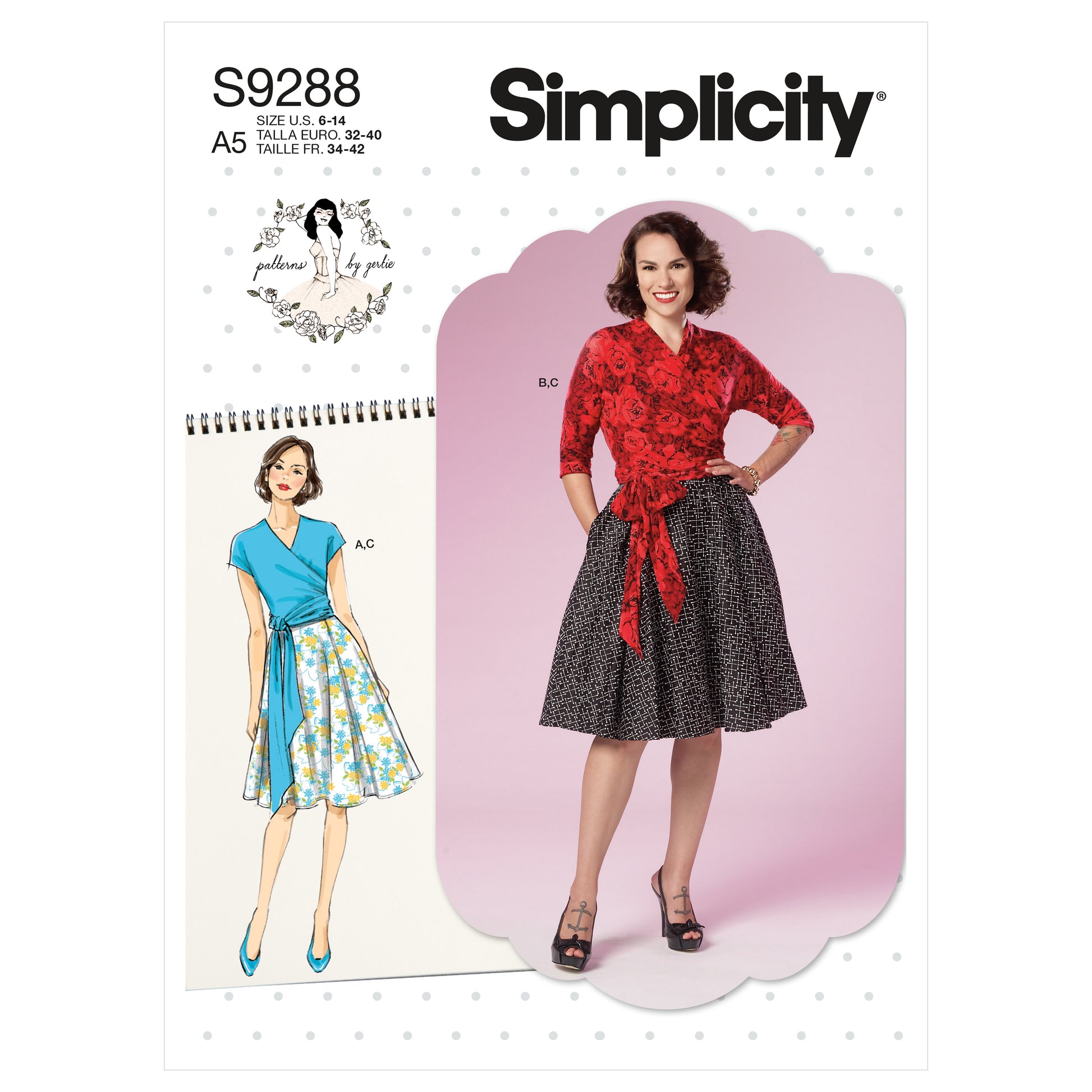 Symønster Simplicity 9288 - Top Nederdel Vintage - Dame | Billede 3