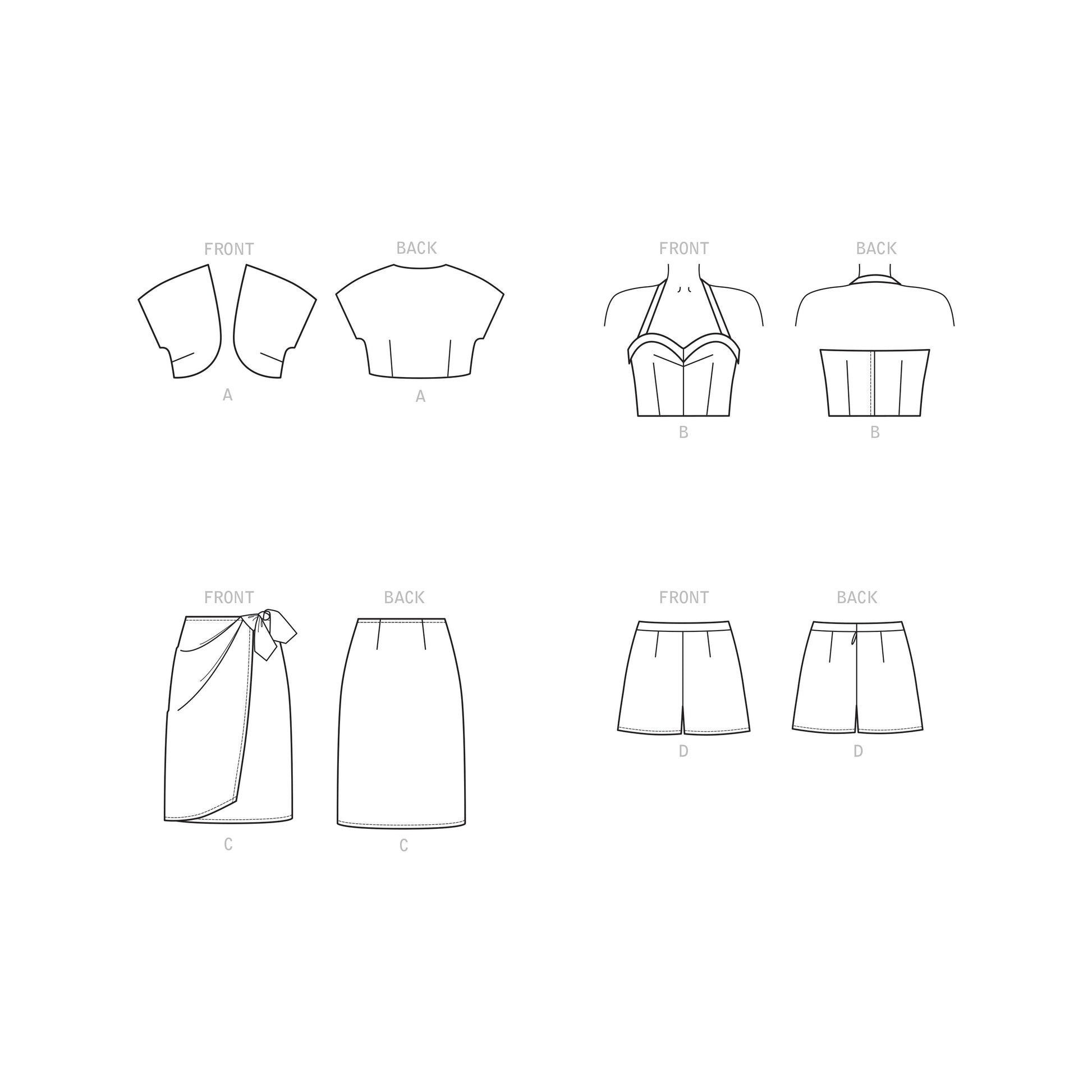 Symønster Simplicity 9290 - Nederdel Shorts Top Vintage - Dame | Billede 5