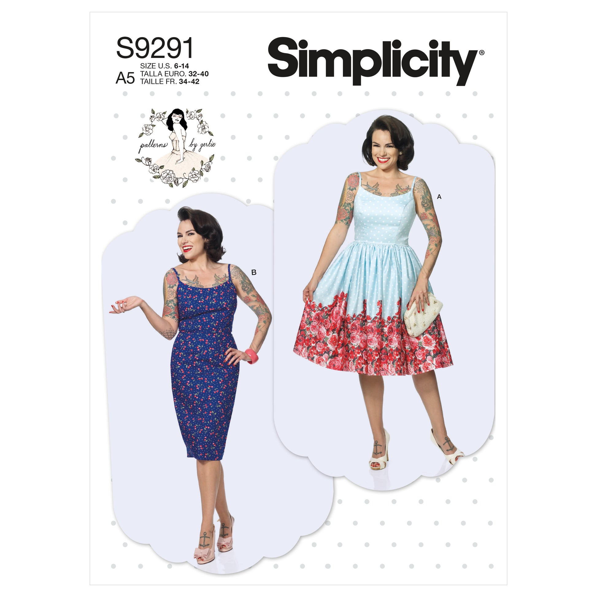Symønster Simplicity 9291 - Kjole Vintage - Dame | Billede 5