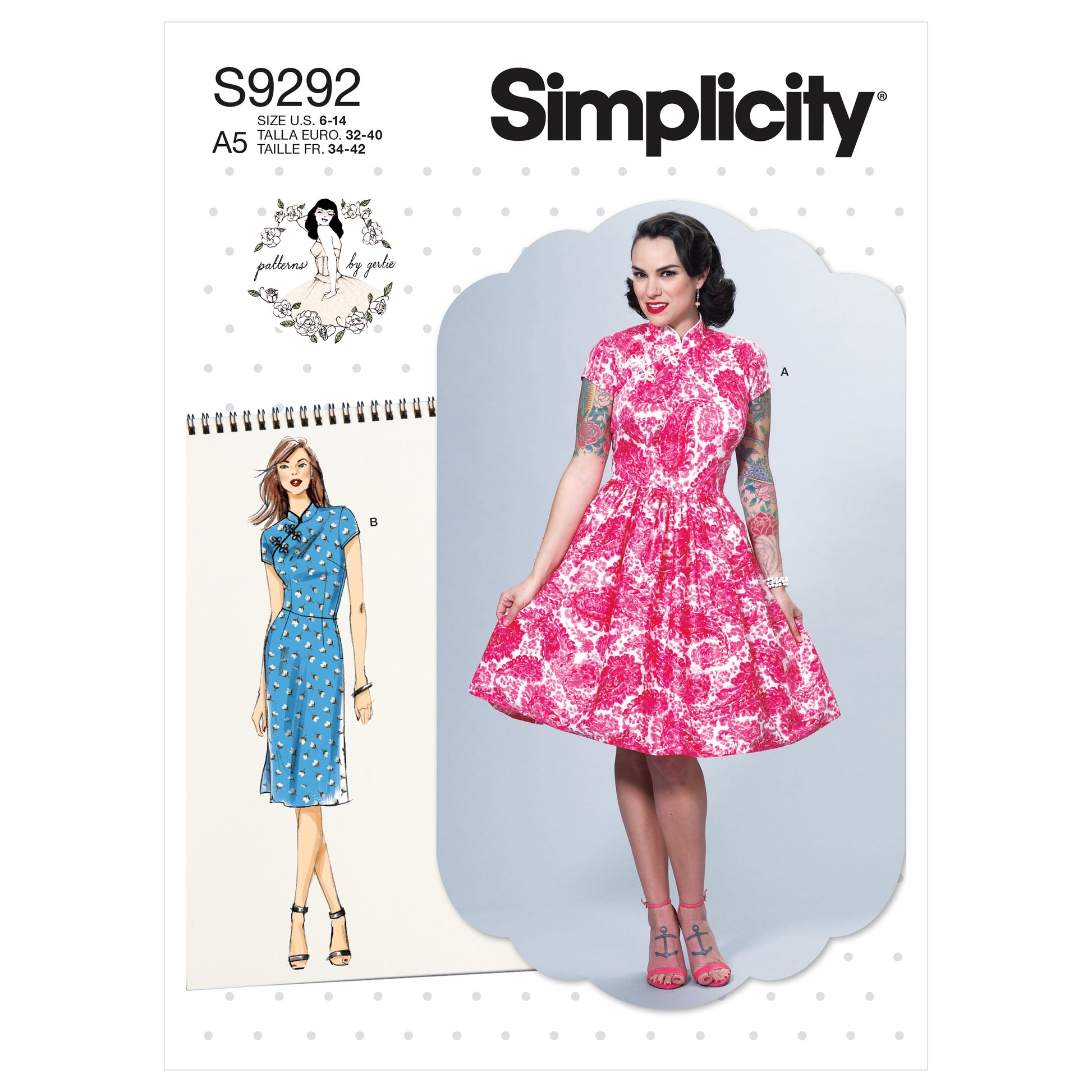 Symønster Simplicity 9292 - Kjole Vintage - Dame | Billede 3