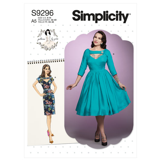 Symønster Simplicity 9296 - Kjole Vintage - Dame | Billede 2